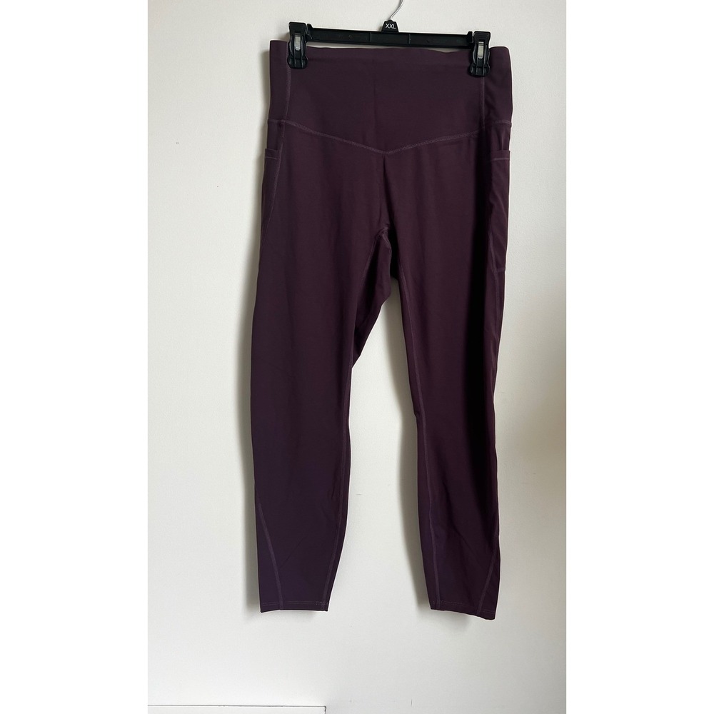 Halara Womens Everyday High‎ Waisted 7/8 Length Leggings Size L Plum  NWT